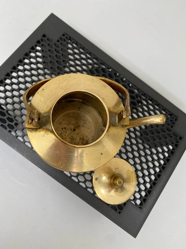 Vintage small brass kettle brass ornament decor farmhouse boho antique