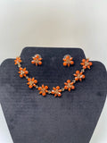 Vintage style choker necklace & earring set costume jewellery floral flower design