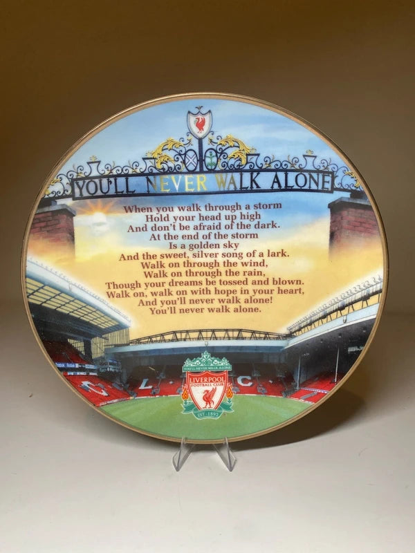Vintage Danbury Mint Plate You'll Never Walk Alone Liverpool FC Mancave homebar