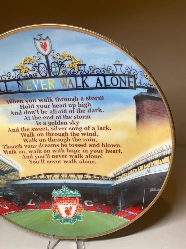 Vintage Danbury Mint Plate You'll Never Walk Alone Liverpool FC Mancave homebar