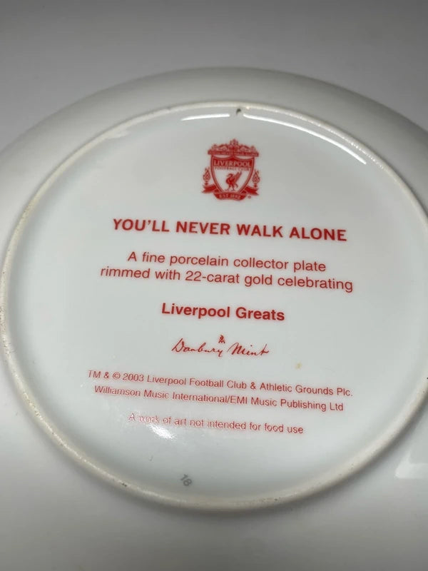Vintage Danbury Mint Plate You'll Never Walk Alone Liverpool FC Mancave homebar